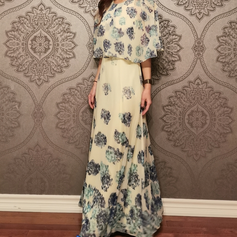 BCBG MaxAzria maxi floral print dress